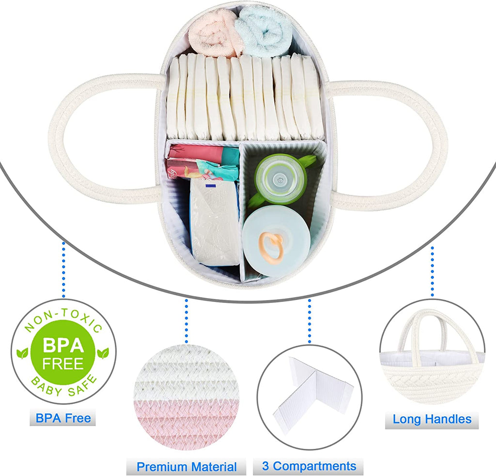 Ultimate Cotton Rope Diaper Caddy - FunMomCoolKid